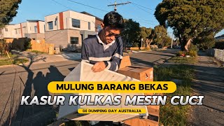 MULUNG BARANG BEKAS KASUR KULKAS MESIN CUCI SOFA KURSI DI SAMPING JALAN SAAT DUMPING DAY AUSTRALIA [upl. by Ahsilem368]