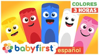 Colores en español para niños  La Pandilla de Colores  3 HORAS  Todos los colores  BabyFirst TV [upl. by Ier926]