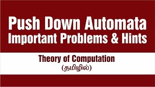 PDA Important Problems with Hints  Push Down Automata  Theory of Computation  Tamil [upl. by Normak704]