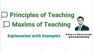 Principles of Teaching Maxims of Teaching [upl. by Iur]