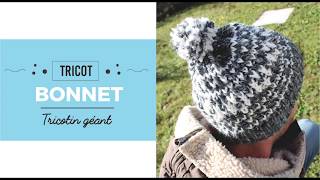 Tuto Bonnet à motifs  Tricotin géant  Loom knitting  DIY [upl. by Emelda]