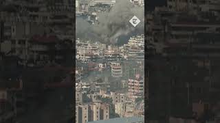 Beirut building flattened by Israeli strike [upl. by Messing]