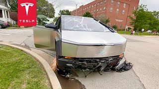 First Tesla Cybertruck TBone Crash [upl. by Effy]