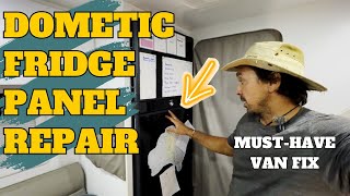 Dometic Caravan Fridge Panel Repair  Grab A Quick Fix With The Dad Tricks  Easy DIY [upl. by Joashus]