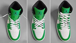 3 COOL WAYS TO LACE YOUR SHOES JORDANS 1 MID lacing tutorials [upl. by Leibrag699]