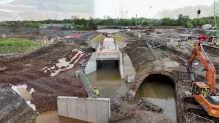 Progress on the Renfrew to Yoker bridge watch a new water channel being built [upl. by Eicnarf]