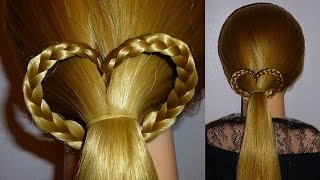 Herz Zopf Frisur für mittellange Haare flechten für jeden Anlass Heart Braid Tutorial Peinados [upl. by Retsim]