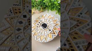 DIY lippan art 🎨 lippanmirrorart lippanartdesign homedecor mudmirrorart diycrafts mirrorcraft [upl. by Fidellas133]