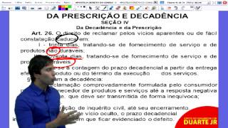 Direito do Consumidor – Garantias e Prazos para Reclamação no CDC  Prof Duarte Jr  Aula 0814 [upl. by Halsey264]