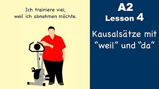 Learn German  Kausalsatz  Nebensatz  weil da vs denn  German for beginners  A2  Lesson 4 [upl. by Laetitia]