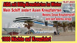 MEIN SCHIFF ändert Asien Kreuzfahrt 🔴 AIDA im Winter  Ostsee mit immer weniger Kreuzfahrtschiffen [upl. by Vivie]