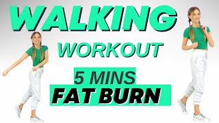 5 Minute Walking Workout  Quick Indoor Walk  Walking Exercises for Weight Loss  No Jumping [upl. by Nork860]