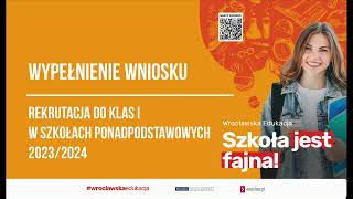 Rekrutacja do klas I w szkołach ponadpodstawowych  wypełnienie wniosku [upl. by Ahsahs]