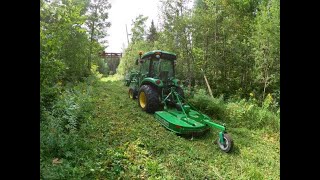 John Deere 3046r mowing the trails on the Homestead with the Frontier RC2048 [upl. by Gnoix]