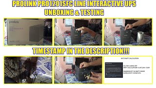 PROLINK PRO1201SFC LINE INTERACTIVE UPSUNBOXING amp TESTING [upl. by Asina94]