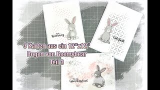 Einfache Karten basteln ein Bogen 12quotx12quot von Beemybear ein Stempelset Create a Smile cardmaking [upl. by Sileray]