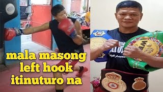 Champ Luisito Lindol Espinosa itinuro kng paano gamitin ang power left hook nya [upl. by Eardnoed442]