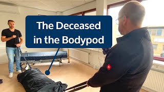 How to transfer a deceased on a spiral staircase with Bodypod First Call Stretcher  Mat [upl. by Ahoufe]