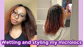 STARTER LOC REVEAL Wetting and styling my micro braidlocs for the first time [upl. by Tengler]