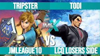 Tripster Link vs t0di Kazuya  JMLeague10 Round LCQ Losers Side [upl. by Barcellona]