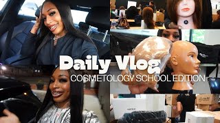 DAY IN THE LIFE VLOG  Cosmetology School Edition  OUTSIDE  HAIR DONE  UNBOXING TOOLKIT amp MORE [upl. by Ilesara618]