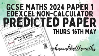 GCSE Maths Predicted Paper Edexcel Higher NonCalculator 16th May 2024  GCSE Maths Revision [upl. by Annaes991]