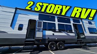 2 Story Travel Trailer RV Biggest Ive ever seen Keystone Retreat 39CLDL [upl. by Lidstone760]