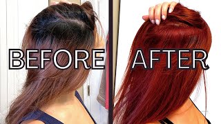 BLEACHING MY ROOTS AN DYING MY HAIR RED  HAIR TRANSFORMATION [upl. by Towroy]