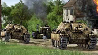 JAGDPANTHERS vs CHURCHILL TANKS in NORMANDY  Gates of Hell [upl. by Nylareg]