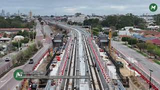 METRONET Victoria ParkCanning Level Crossing Removal Project Flyover  October [upl. by Nyleuqaj627]