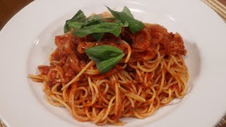 Spaghetti with anchovy and tomato sauce [upl. by Atteynot]