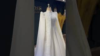 Pelerinli tesettür gelinlik tesettür weddingdress robedemariée bridal [upl. by Airdnaid]