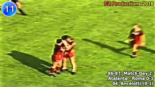 Carlo Ancelotti  22 goals in Serie A Roma Milan 19791992 [upl. by Nedrob]