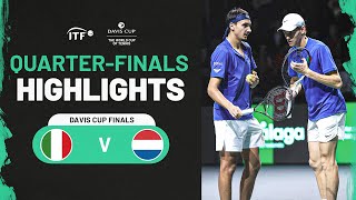 Highlights SinnerSonego ITA v KoolhofGriekspoor NED  Davis Cup Finals 2023 [upl. by Goltz]