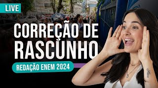 Live Correção de rascunho  Redação Enem 2024 [upl. by Kushner]