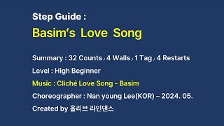 Basim’s Love Song  High Beginner  올리브 라인댄스 [upl. by Incrocci]