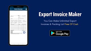 Export Invoice Maker  invoice for export  Export Invoice Format [upl. by Eahcim]