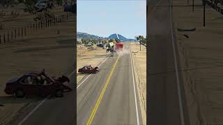 Unsuccessful overtaking Crazy car crash sim8 [upl. by Aihsila]