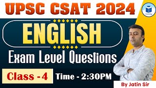 UPSC CSAT 2024  English  Exam Level Questions  Class 4  Civilstap [upl. by Gaylene]