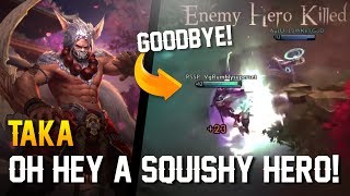 Vainglory  Road to Vainglorious Gold OH HEY A SQUISHY HERO Taka CP Jungle Gameplay [upl. by Mandle]