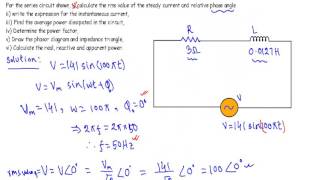 AC Circuit Example 2 RL Series Circuit [upl. by Ekaj637]