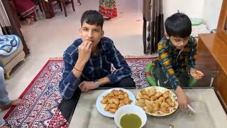 samosa challenge for kunali and pushyi [upl. by Leal130]