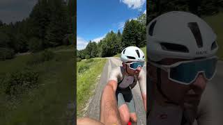 Climbing up Col de la Semnoz near Annecy cycling tourdefrance [upl. by Enialem]