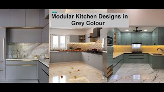 Latest modular kitchen designs in grey colour Kitchen Cabinet Ideas Kitchen decoration ideas [upl. by Yhtac]