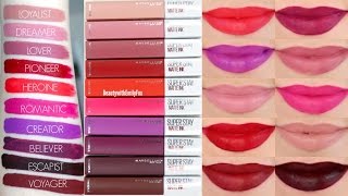 Maybelline Superstay Matte Ink Liquid Lipsticks  Lip Swatches amp Review [upl. by Daron453]