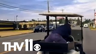 Police chase golf cart driver in lowspeed pursuit [upl. by Ahsinahs]