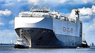 Anlauf Autotransporter RCC AMERICA RoRo car carrier pilot  tugs inbound Emden C6TD4 IMO 9277802 [upl. by Adyht]