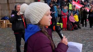 Greta Thunbergs first international speech Helsinki 20 October 2018 [upl. by Mandelbaum]