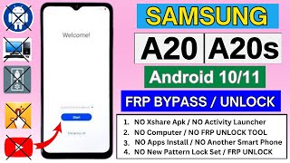 Samsung A20A20s Frp BypassUnlock Android 1011  Google Account Unlock Samsung A20A20s [upl. by Inna506]