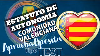 estatuto de autonomia de la comunidad valenciana tipo test parte 1 [upl. by Eylrahc]